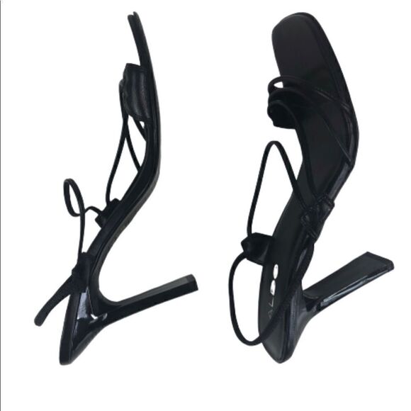 ALDO Shoes Black Strappy Slip on Heeled Sandals 39 - Picture 5 of 7